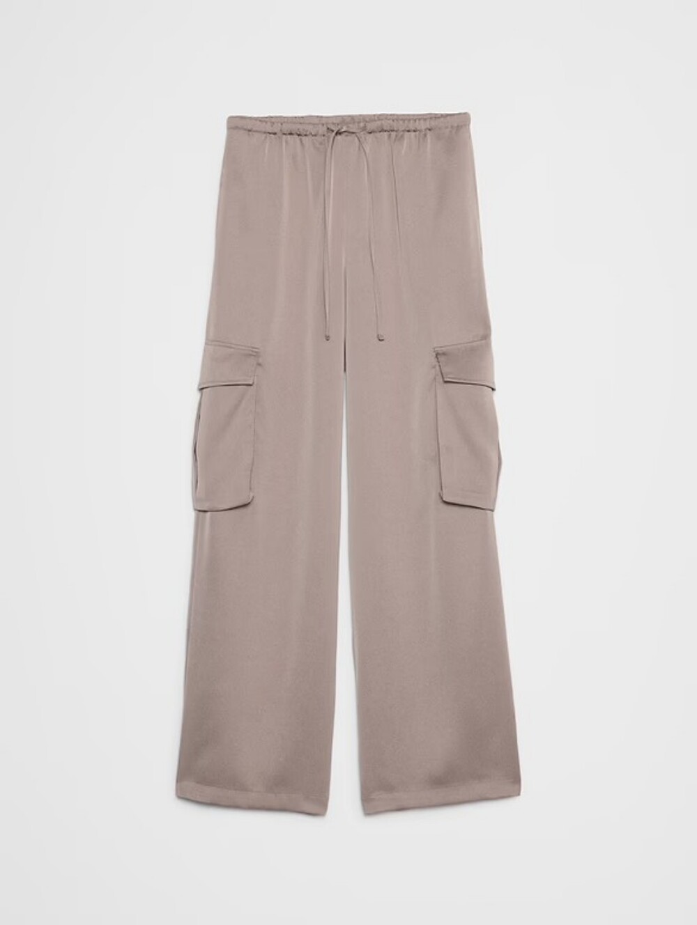 Banana Republic Factory Wide-Leg Mid-Rise Satin Pull-On Cargo Pant Set